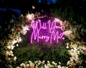 Will You Marry Me? Neon Sign, Custom Wedding LED Neon Light Home Wall Decor Wedding Engagement Party Backdrop Decoration Personalized Gift