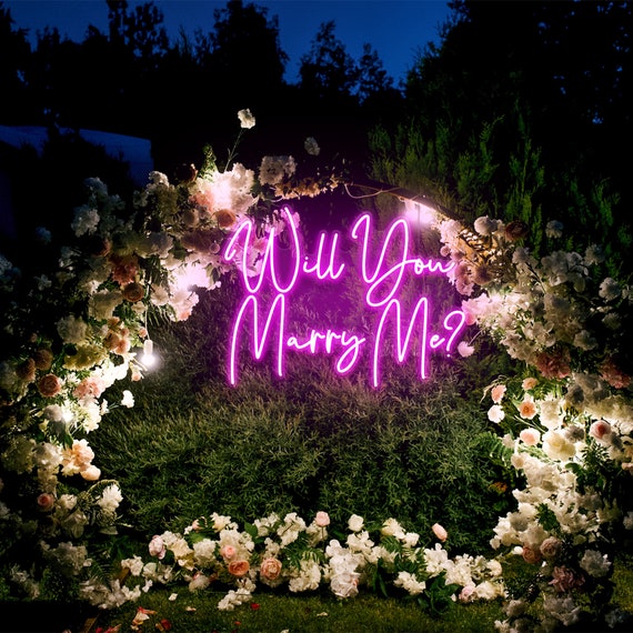 Custom LED Neon Sign, Will You Marry Me Wedding Decor, Name Sign