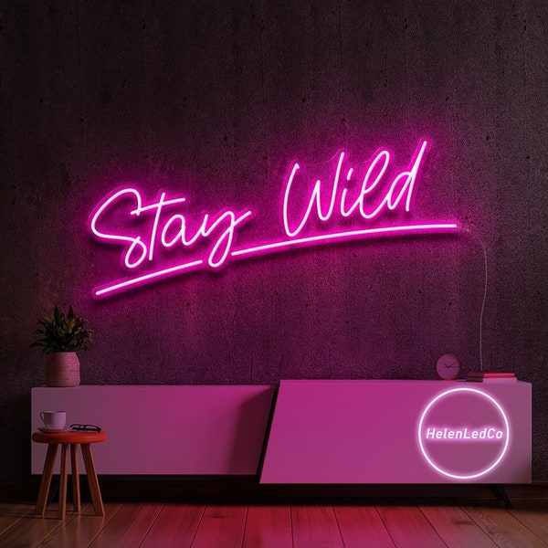 Neon sign custom, Stay wild neon sign, neon sign light, neon sign bedroom