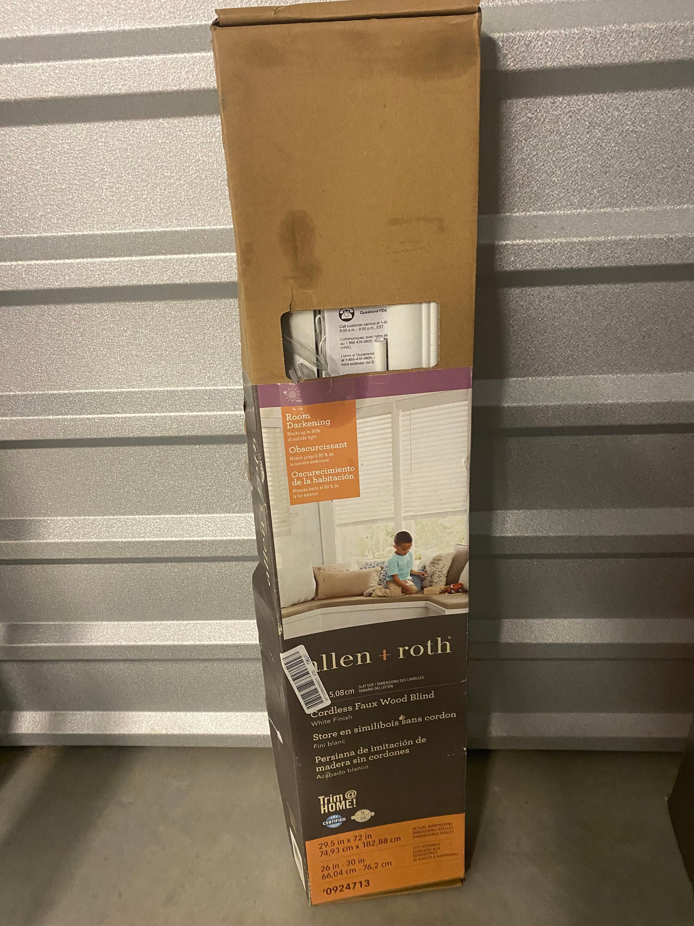 Allen + Roth Cordless Faux Wood Blins 29.5-72 in. white for sale  
