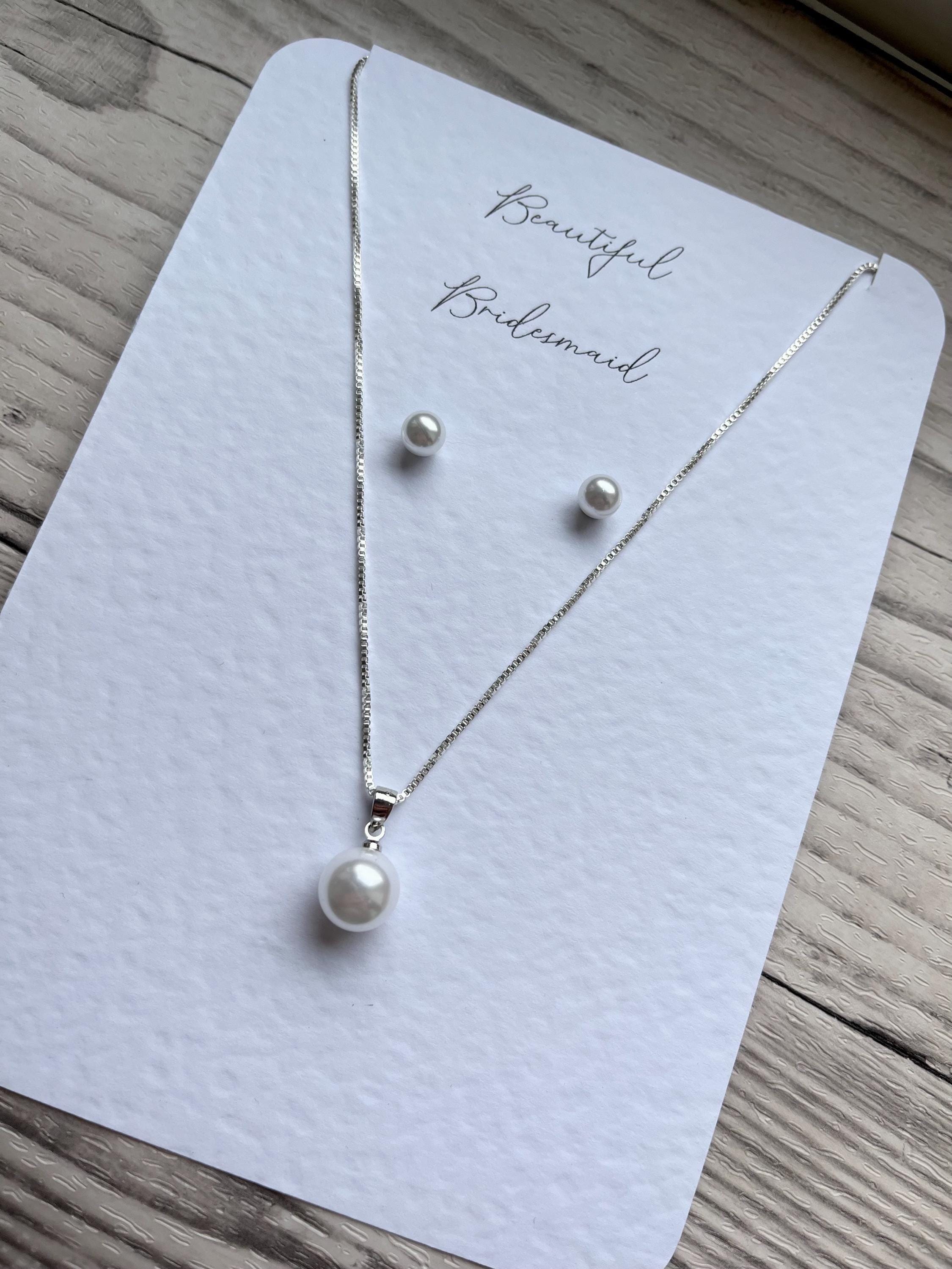 Mother Of The Bride & Bridesmaid Jewelry Set - Gold Or Silver Cubic Zirconia Necklace & Earrings - View #5