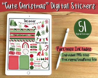 Leuke digitale planner-stickers met kerstthema