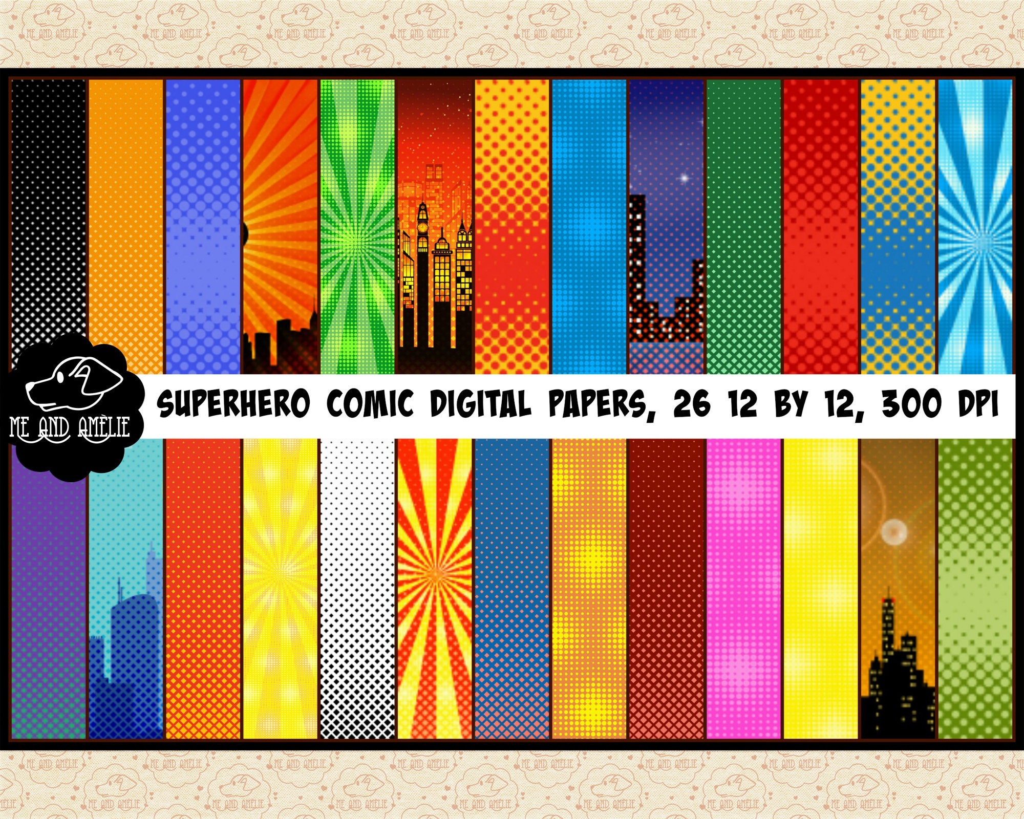 Superhero Scrapbook Paper Pack 8.5 X 11 Graphic by DigitalPrintableMe ·  Creative Fabrica