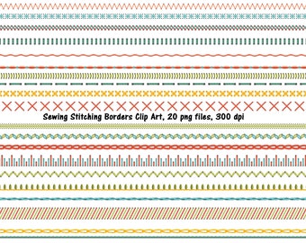 SALE, Special Price only 99 Cents, Sewing Stitches Border Clip Art, Part 1, Sewing Borders Stitches, Seamstress, Quilting, Stitch Framing