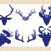 Blue Buffalo Plaid Deer &amp; Antler AI EPS PNG no Svg Lumberjack Plaid ...