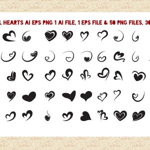 Corações e redemoinhos AI EPS (sem SvG) PNG, clipart de coração redemoinho, corações exclusivos, clipart de coração, vetor de coração, dia dos namorados, casamento, comercial 0K