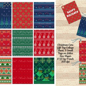 Étiquettes-cadeau météo pour pull de Noël (8 1/2 x 11 pouces) 9 étiquettes sur 1 papier de format lettre * Imprimez et découpez * Journaux indésirables * Commercial OK