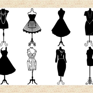 Dressed Form Silhouettes & Shoes AI EPS Png Clipart not a SVG, Be Aware ...