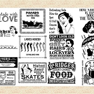 Retro Mid Century and Vintage Ads AI Vector & PNG (no SVG) Old ...