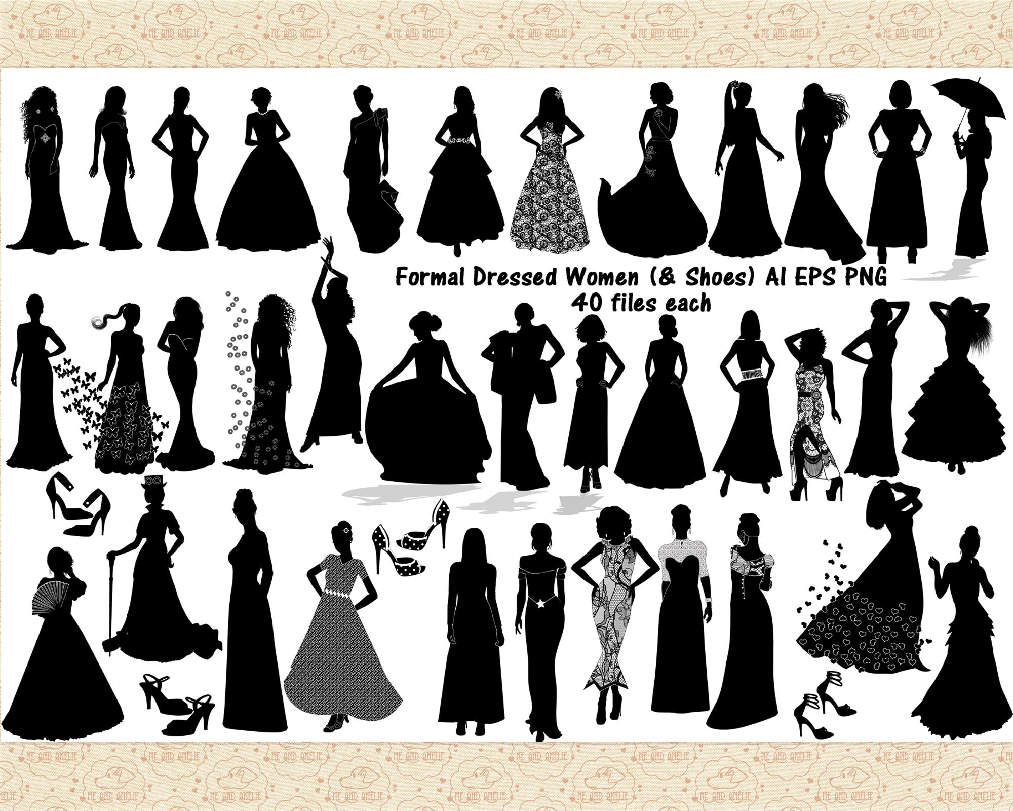 Women Dress Silhouette Clip Art