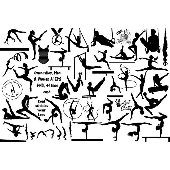Gymnastik Silhouetten AI EPS PNG Not SvG Got Chalk Etsy