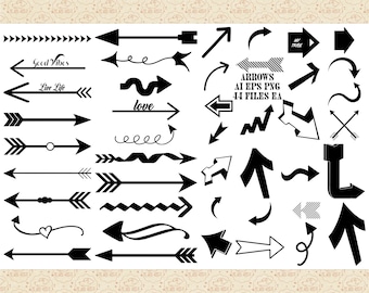 SPEClAL PRlCE 99 Cents Vector Arrows ClipArt AI EPS (No SvG) & PnG, Bohemian andTribal ClipArt, Arrow Words, Art Deco Arrows, Commercial OK