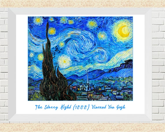 星月夜 ヴィンセント・ヴァン・ゴッホのプリント ヴィンセント・ヴァン・ゴッホ「星月夜」アートプリント、ポスト印象派