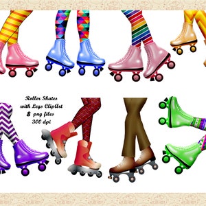 SALE 99 CENT Rolschaatsen benen ClipArt, damesschaatsen, inline-skate heren, schaatspartij, quad rolschaatsen, commercieel OK