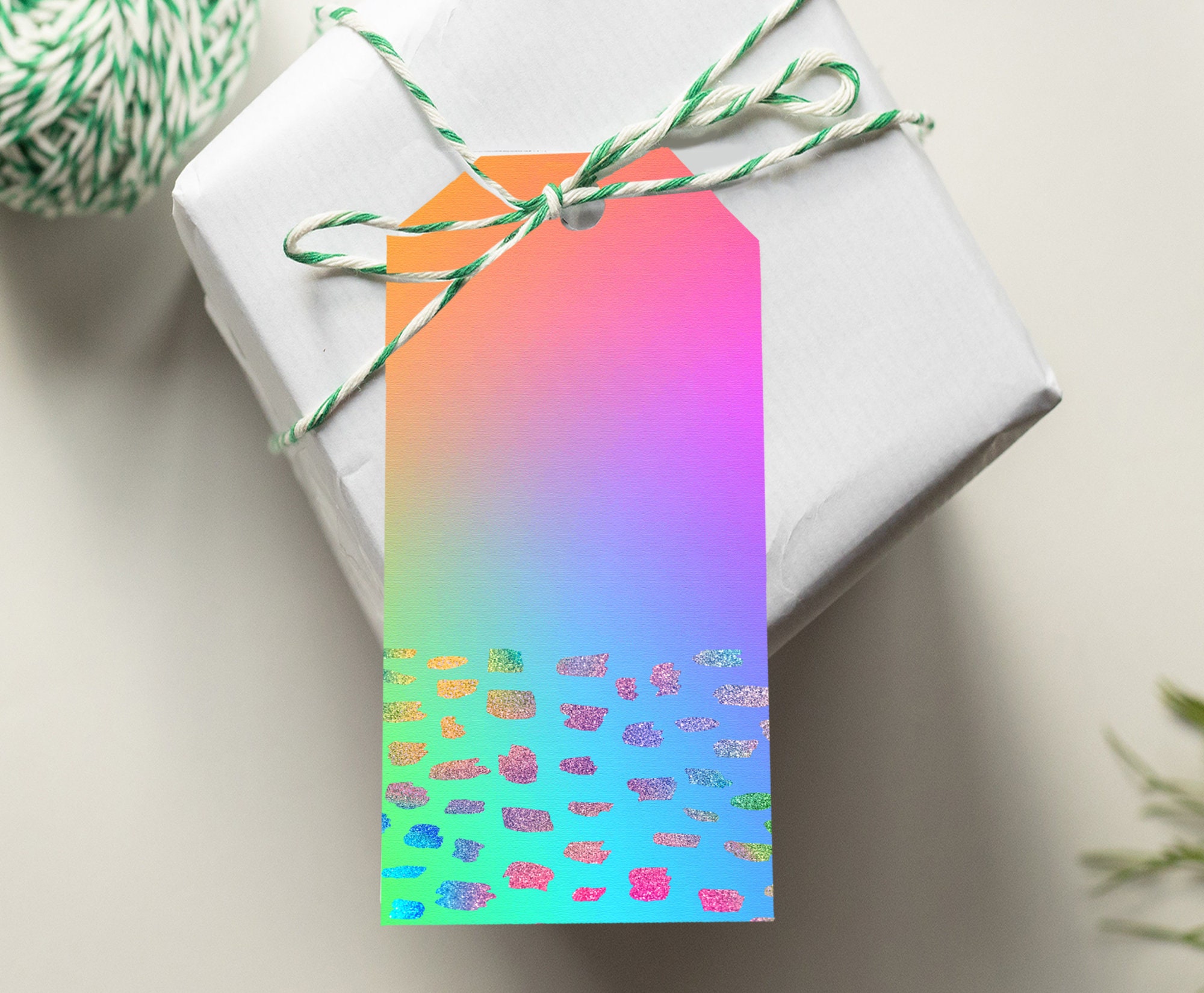 Gradient Label Tag Abstract Gradient Gift Tags, Rainbow Party Favors (digital Download) - Etsy