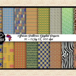 Papel digital com padrões africanos, papéis digitais tribais étnicos, papel de parede Boho, estampas de animais, fundos de tecido africano, OK comercial