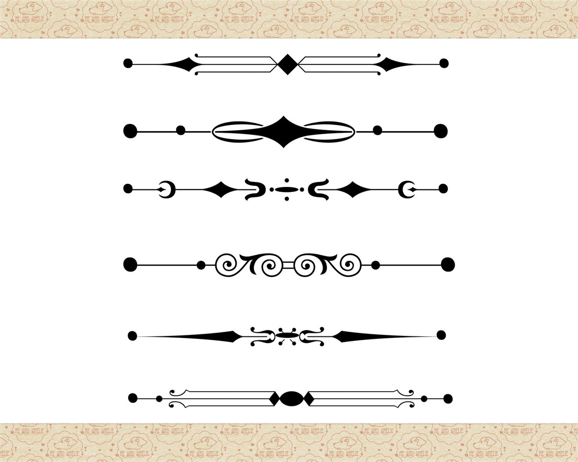 Calligraphy Divider Tree Calligraphy Dividers - Decorative Vector Borders (AI, EPS, PNG ...