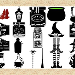 Halloween Witches &amp; Potions AI EPS PNG (nosvg), Halloween Clipart ...