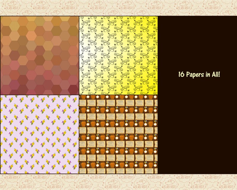 Bee Digital Papers, Honeycomb, Floral Patterns (digital Download) - Etsy
