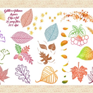 VENDA 99 centavos, ClipArt de elementos de brilho de outono, ClipArt de brilho de folha de esqueleto, Folha de ginkgo brilhante, talos de trigo, borda de folha, OK comercial