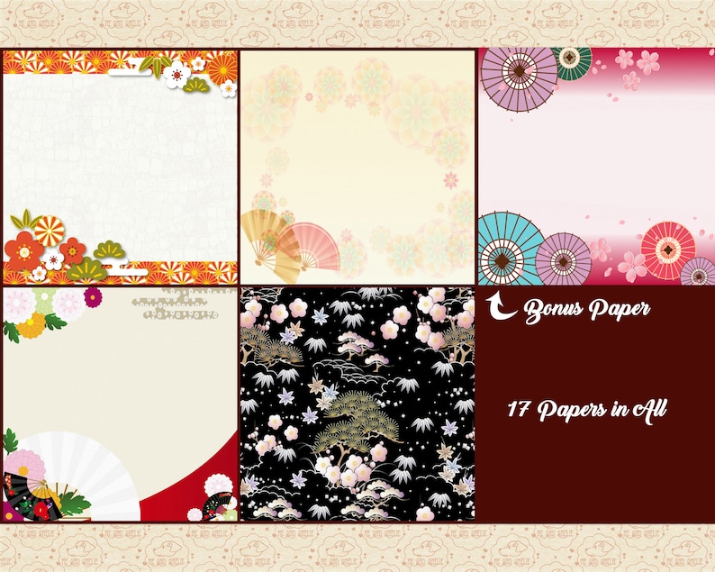 Japanese Patterns & Designs Digital Papers Includes One Bonus - Etsy