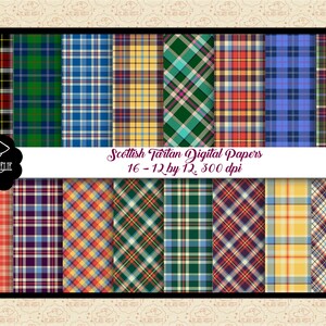 Papéis Digitais Tartan, Papéis Digitais Escoceses, Gaélico, Celta, Papéis Digitais Xadrez, Texturas de Tecido, Clãs Escoceses, OK Comercial