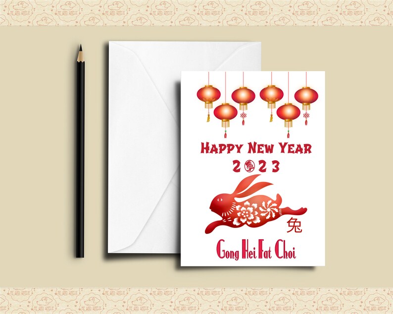 Chinese New Year 2023 Clip Art Year of the Rabbit Gong Hei Etsy Canada
