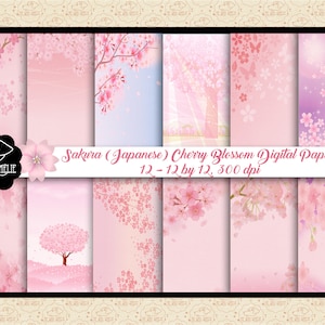 Papéis digitais japoneses Sakura Cherry Blossom, cenário de flor de cerejeira, raios solares através de árvores Sakura, fundo de fazenda, comercial OK