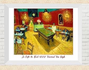 フィンセント・ファン・ゴッホ - 夜のカフェテラス（1888年）絵画