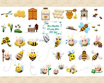 Busy Bee ClipArt, Cute Bees, Beehive ClipArt, Honey, Honey Bee ClipArt, Bee House ClipArt, Bee Trails ClipArt, Bumble Bee, Commercial OK