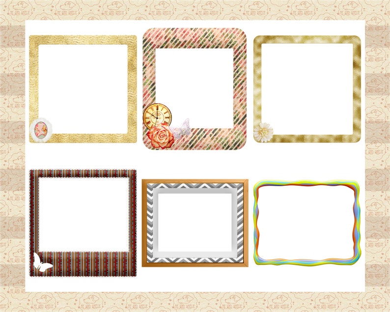 Variety Frames Clip Art Scrapbook Frames Vintage Ephemera Etsy