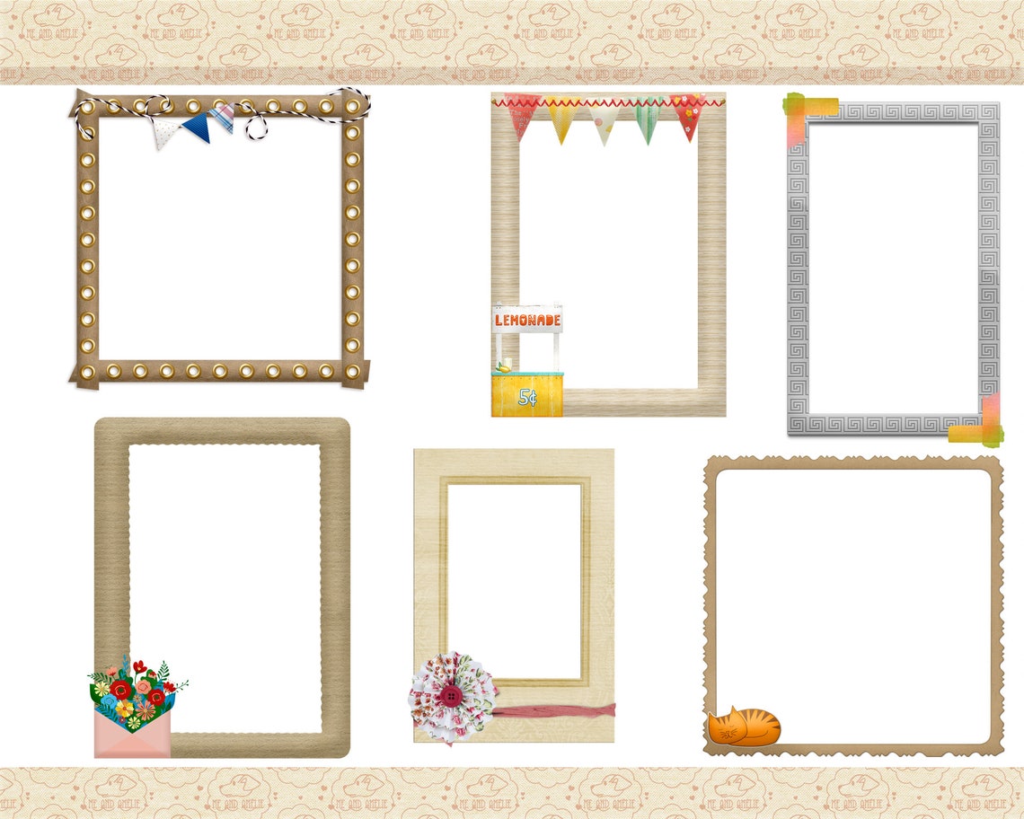 Paper Frames Clip Art Scrapbook Frames Vintage Ephemera Etsy