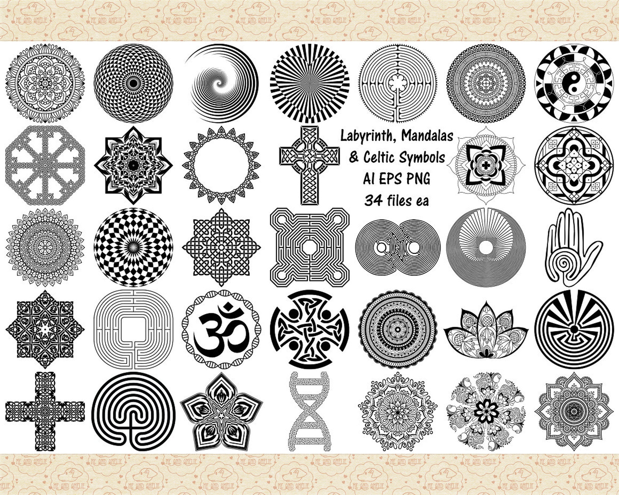 Simple Mandala 2, Mandala Pattern, zen doodle, zentangle,monogram  frame,mandala ,circle monogram, svg,eps,dxf, png , cutting files