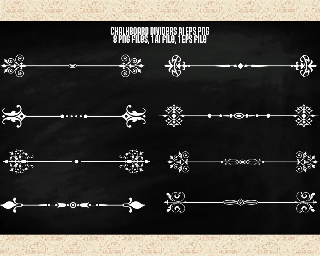 Chalkboard Dividers - Ornate Line Art - Vector Graphics - AI, EPS, PNG ...