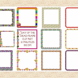 Día de Muertos Marcos ClipArt, Calaveras de Azúcar, Fiesta Mexicana, Día de Muertos, Cinco de Mayo, Marcos de Halloween, Comercial OK