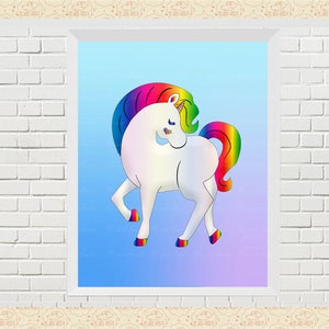 Rainbow Unicorn Art Print*Child's Art*Nursery Poster*8 1/2 by 11 inch*Print & Frame**Cardmaking*Farmhouse*Fabric Transfers*Commercial OK