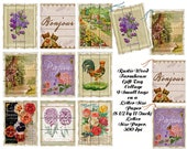 Rustic Farmhouse Gift Tag Collage Sheet (Digital Download)