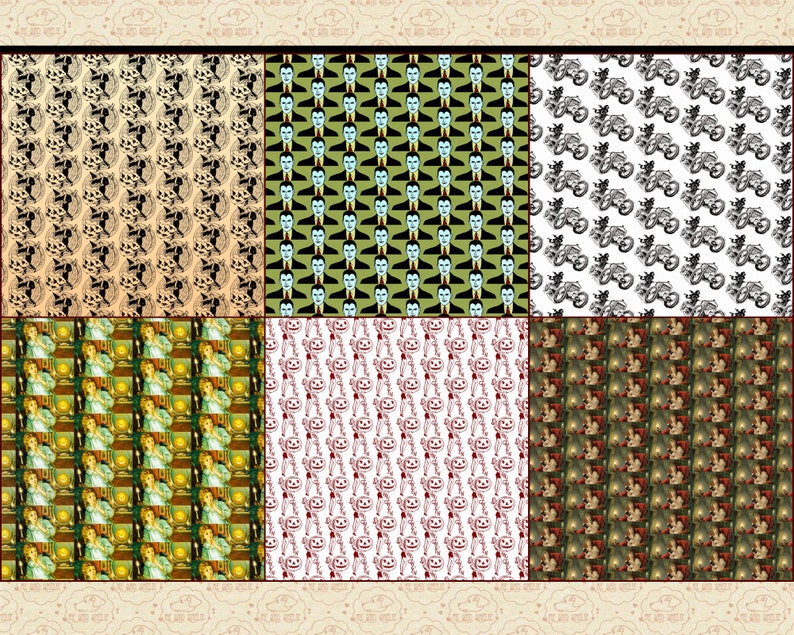 Retro Halloween Digital Paper Pack, Vintage Mid Century Patterns ...