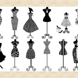 Dressed Form Silhouettes & Shoes AI EPS Png Clipart not a - Etsy
