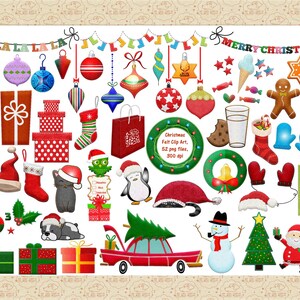 ClipArt de Natal, feltro e costurado*ClipArt de férias em feltro*ClipArt tradicional de Natal*Árvores de Natal*Papai Noel* Fazenda*Comercial OK