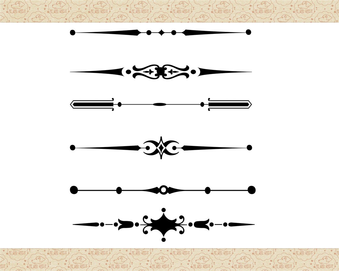 Calligraphy Divider Tree Calligraphy Dividers - Decorative Vector Borders (AI, EPS, PNG ...