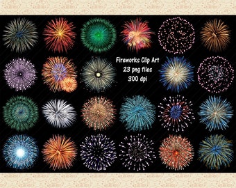 Fireworks Clip Art, 4th of July PNG Graphics (Digital Download)