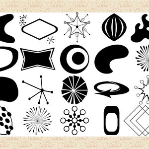 Retro Mid Century Design Elements and Shapes AI EPS Vector not SVG ...