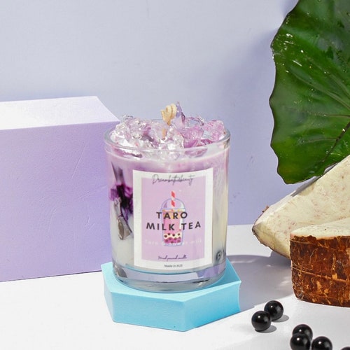 Strawberry Milk Tea With Rainbow Jelly Soy Candle Etsy