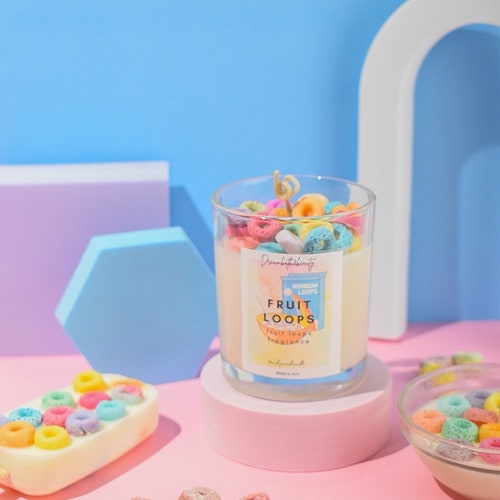 Cereal Candle fruit Loops Candle Unique Colourful Cute Soy Etsy Australia