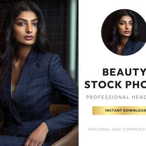 Beau modèle persan Stock Photo, Beauty Headshot Business Stock Photo, 1 JPG, Téléchargement immédiat