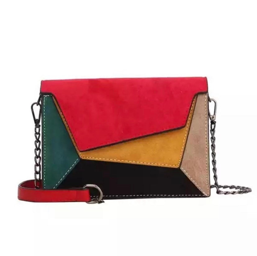 Retro Matte Patchwork Crossbody Bags for Women Small Chains - Etsy