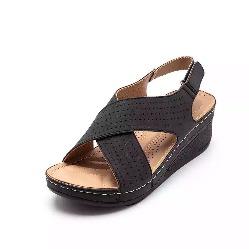 Women Shose Summer 2022 Casual Leather Sandals Velcro Retro - Etsy