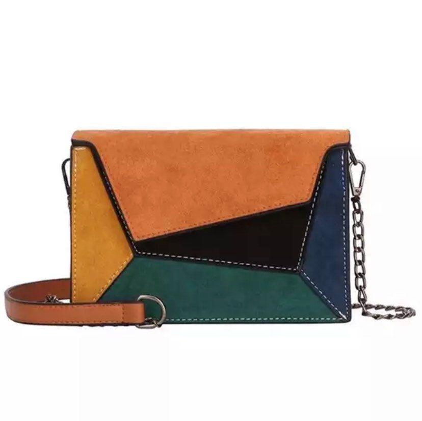 Retro Matte Patchwork Crossbody Bags for Women Small Chains - Etsy