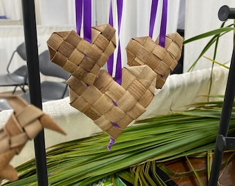 Woven Heart Ornament - Lauhala